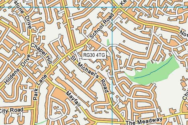 RG30 4TG map - OS VectorMap District (Ordnance Survey)