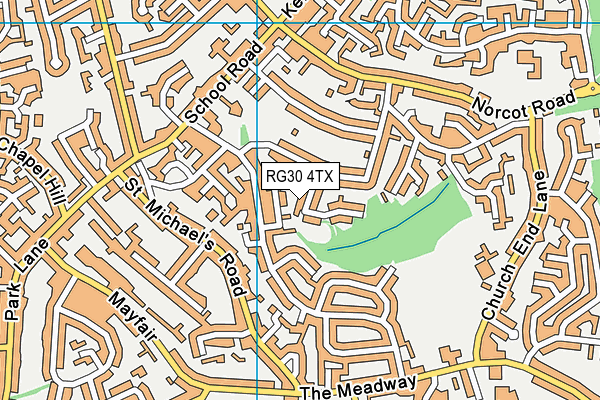 RG30 4TX map - OS VectorMap District (Ordnance Survey)