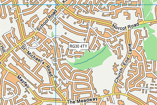 RG30 4TY map - OS VectorMap District (Ordnance Survey)