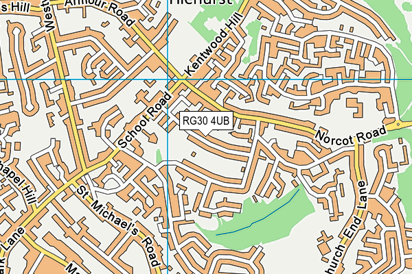 RG30 4UB map - OS VectorMap District (Ordnance Survey)