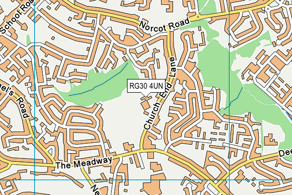 Moorlands Primary School map (RG30 4UN) - OS VectorMap District (Ordnance Survey)