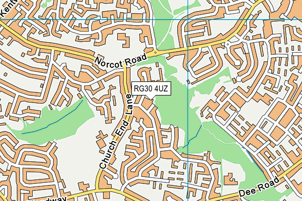 RG30 4UZ map - OS VectorMap District (Ordnance Survey)