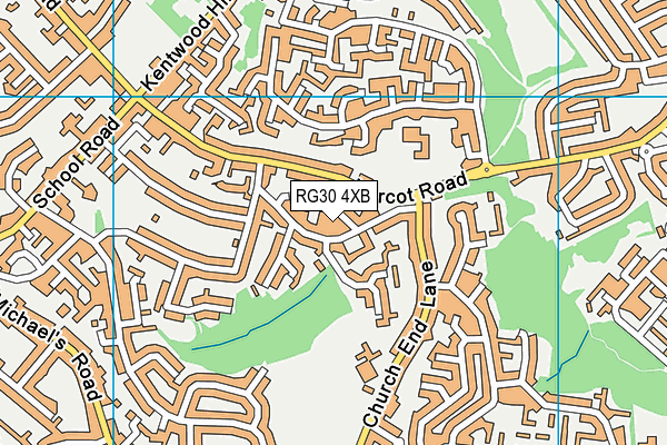 RG30 4XB map - OS VectorMap District (Ordnance Survey)