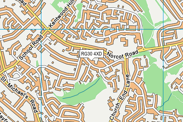 RG30 4XD map - OS VectorMap District (Ordnance Survey)
