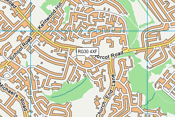 RG30 4XF map - OS VectorMap District (Ordnance Survey)