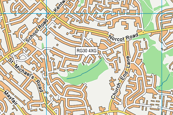 RG30 4XG map - OS VectorMap District (Ordnance Survey)