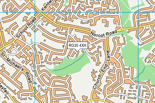 RG30 4XH map - OS VectorMap District (Ordnance Survey)