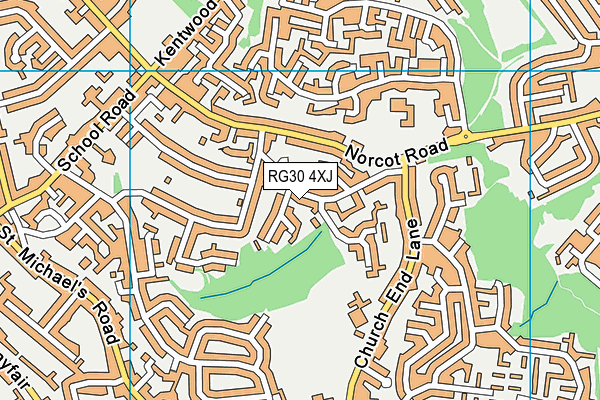 RG30 4XJ map - OS VectorMap District (Ordnance Survey)