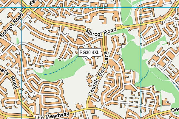 RG30 4XL map - OS VectorMap District (Ordnance Survey)
