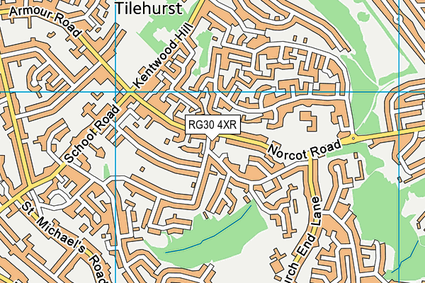 RG30 4XR map - OS VectorMap District (Ordnance Survey)