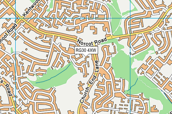 RG30 4XW map - OS VectorMap District (Ordnance Survey)