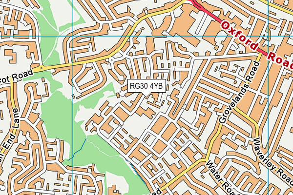 RG30 4YB map - OS VectorMap District (Ordnance Survey)