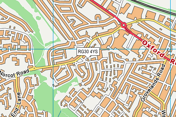 RG30 4YS map - OS VectorMap District (Ordnance Survey)