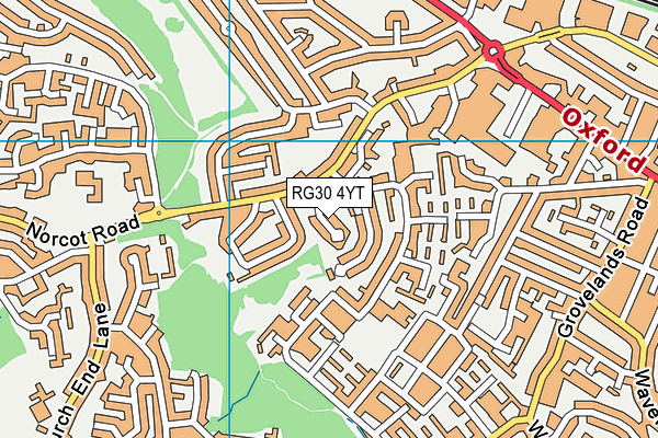 RG30 4YT map - OS VectorMap District (Ordnance Survey)