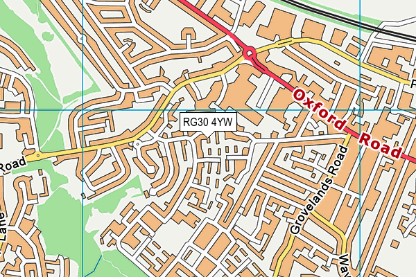 RG30 4YW map - OS VectorMap District (Ordnance Survey)