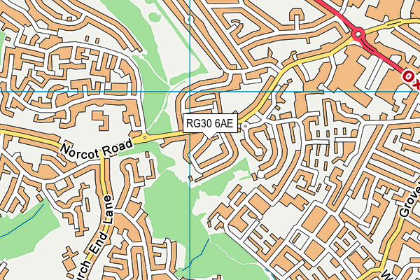RG30 6AE map - OS VectorMap District (Ordnance Survey)