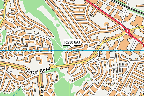 RG30 6AJ map - OS VectorMap District (Ordnance Survey)