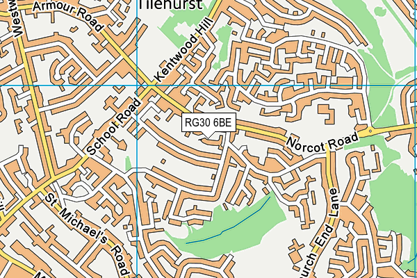 RG30 6BE map - OS VectorMap District (Ordnance Survey)