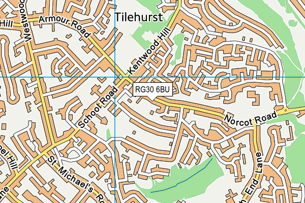 RG30 6BU map - OS VectorMap District (Ordnance Survey)