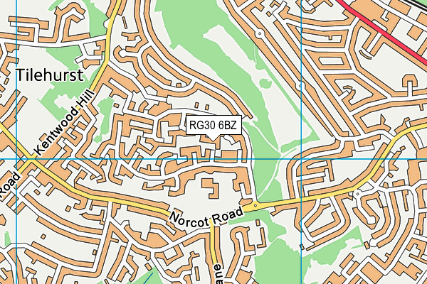 RG30 6BZ map - OS VectorMap District (Ordnance Survey)