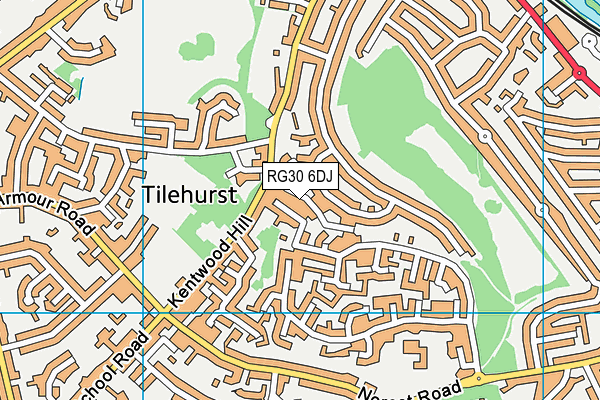 RG30 6DJ map - OS VectorMap District (Ordnance Survey)