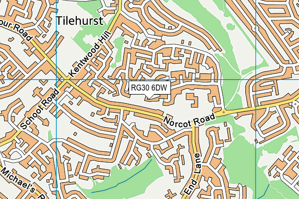 RG30 6DW map - OS VectorMap District (Ordnance Survey)
