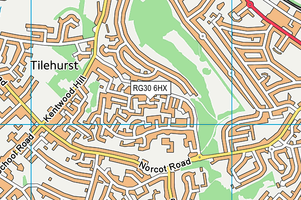 RG30 6HX map - OS VectorMap District (Ordnance Survey)