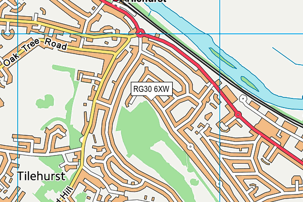 RG30 6XW map - OS VectorMap District (Ordnance Survey)