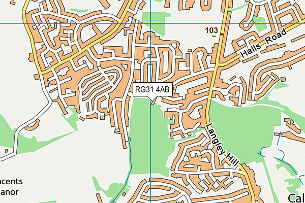 RG31 4AB map - OS VectorMap District (Ordnance Survey)