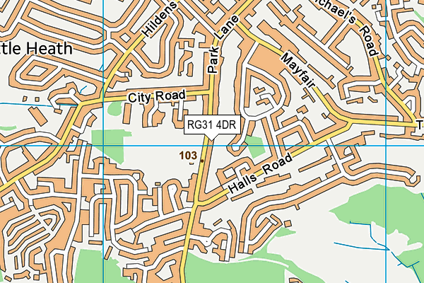RG31 4DR map - OS VectorMap District (Ordnance Survey)