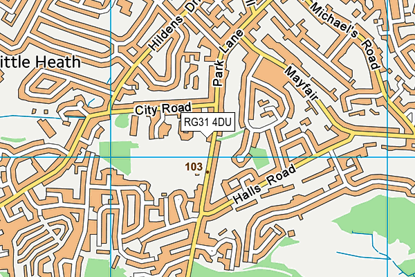 RG31 4DU map - OS VectorMap District (Ordnance Survey)