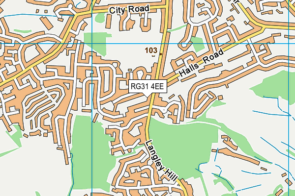 RG31 4EE map - OS VectorMap District (Ordnance Survey)