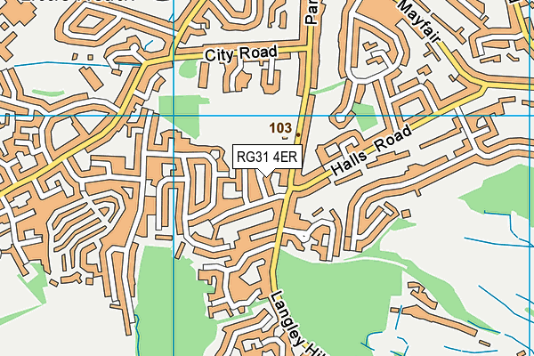 RG31 4ER map - OS VectorMap District (Ordnance Survey)