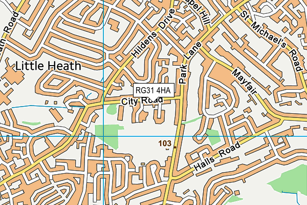 RG31 4HA map - OS VectorMap District (Ordnance Survey)