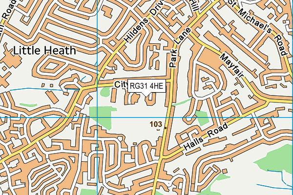 RG31 4HE map - OS VectorMap District (Ordnance Survey)