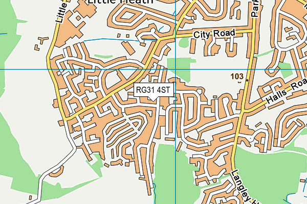 RG31 4ST map - OS VectorMap District (Ordnance Survey)