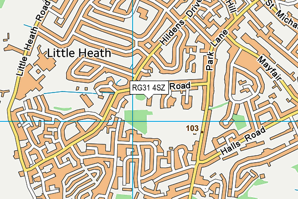 RG31 4SZ map - OS VectorMap District (Ordnance Survey)