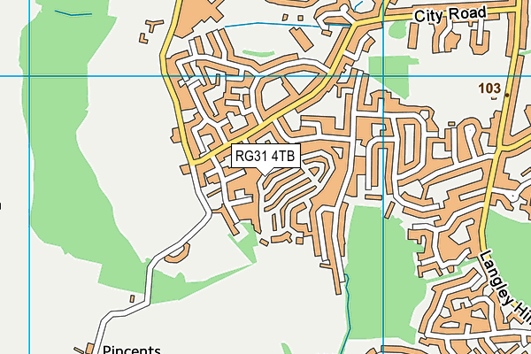 RG31 4TB map - OS VectorMap District (Ordnance Survey)