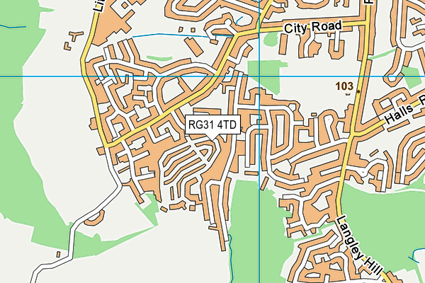 RG31 4TD map - OS VectorMap District (Ordnance Survey)
