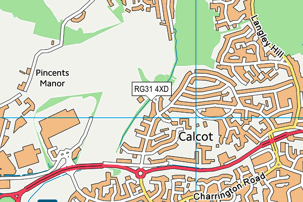 Calcot Recreation Ground map (RG31 4XD) - OS VectorMap District (Ordnance Survey)