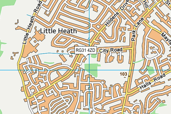 RG31 4ZD map - OS VectorMap District (Ordnance Survey)