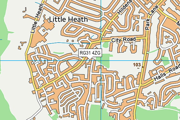 RG31 4ZG map - OS VectorMap District (Ordnance Survey)