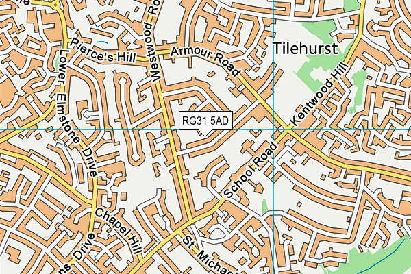 RG31 5AD map - OS VectorMap District (Ordnance Survey)