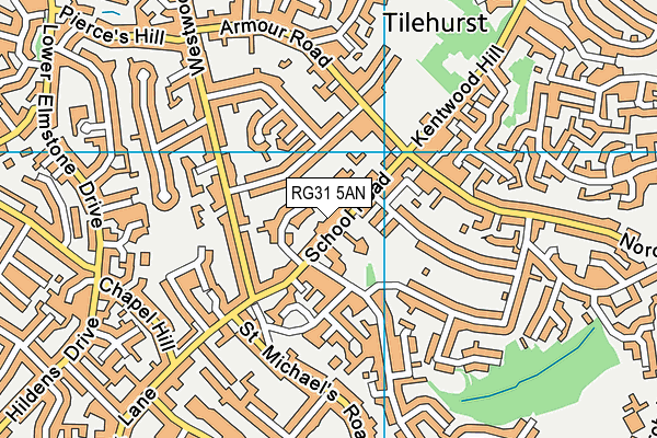 Tilehurst Methodist Church map (RG31 5AN) - OS VectorMap District (Ordnance Survey)