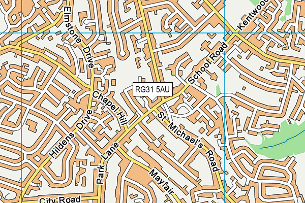RG31 5AU map - OS VectorMap District (Ordnance Survey)