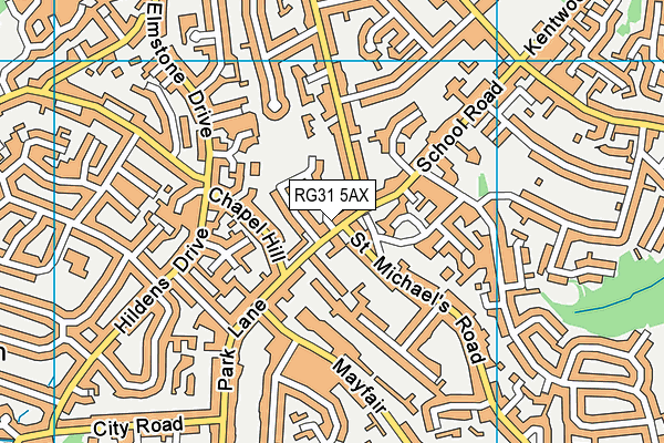 RG31 5AX map - OS VectorMap District (Ordnance Survey)