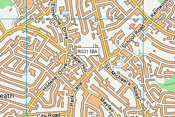 RG31 5BA map - OS VectorMap District (Ordnance Survey)