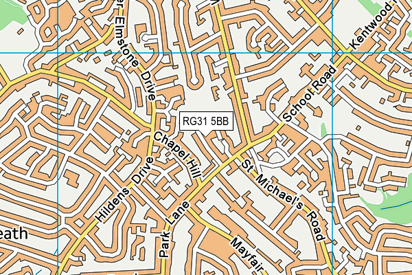 RG31 5BB map - OS VectorMap District (Ordnance Survey)