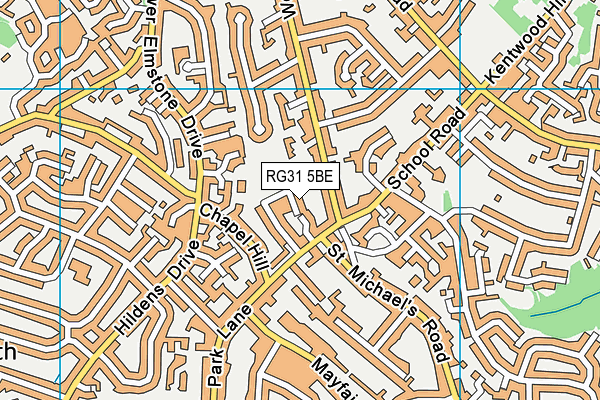 RG31 5BE map - OS VectorMap District (Ordnance Survey)