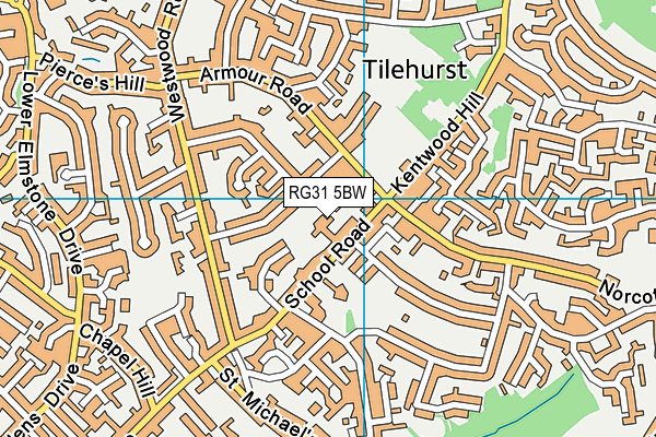 RG31 5BW map - OS VectorMap District (Ordnance Survey)